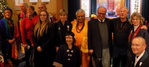 Some of the religious leaders & others who participated in this Service, from left to right, are: ElizaBeth Webb Beyer, James Kosko, Monique Jacobs, Brian E. Melendez, Kaitie R. Lighthart, Shelley L. Fisher, Rieko Shimbo, Rajan Zed, Abdul Raheem Barghouti, Jim R. Eaglesmith, Cathy Riordan and Matthew T. Fisher.